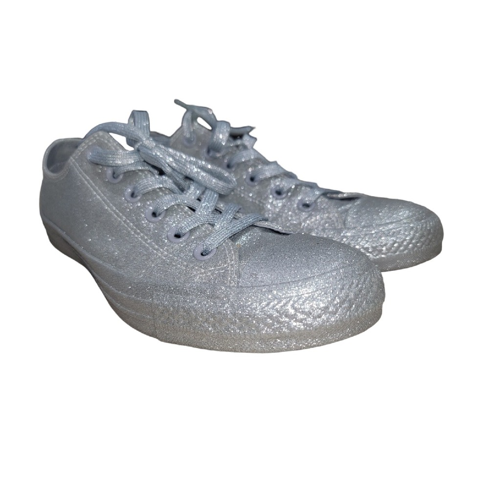 Converse All Star Low Top Sneaker Silver Glitter Wolf Women's Sz 8.5 Men's 6.5